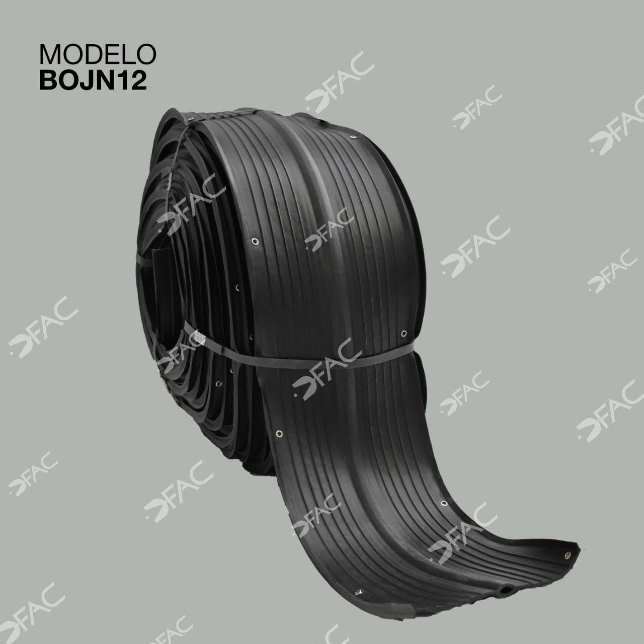 Banda de PVC negra ojillada