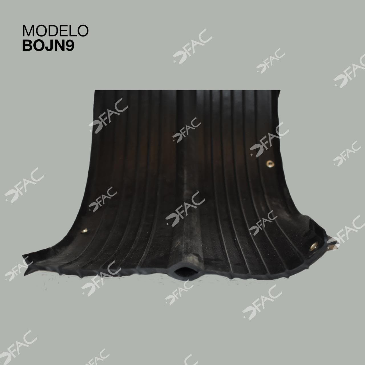 Banda de PVC negra ojillada